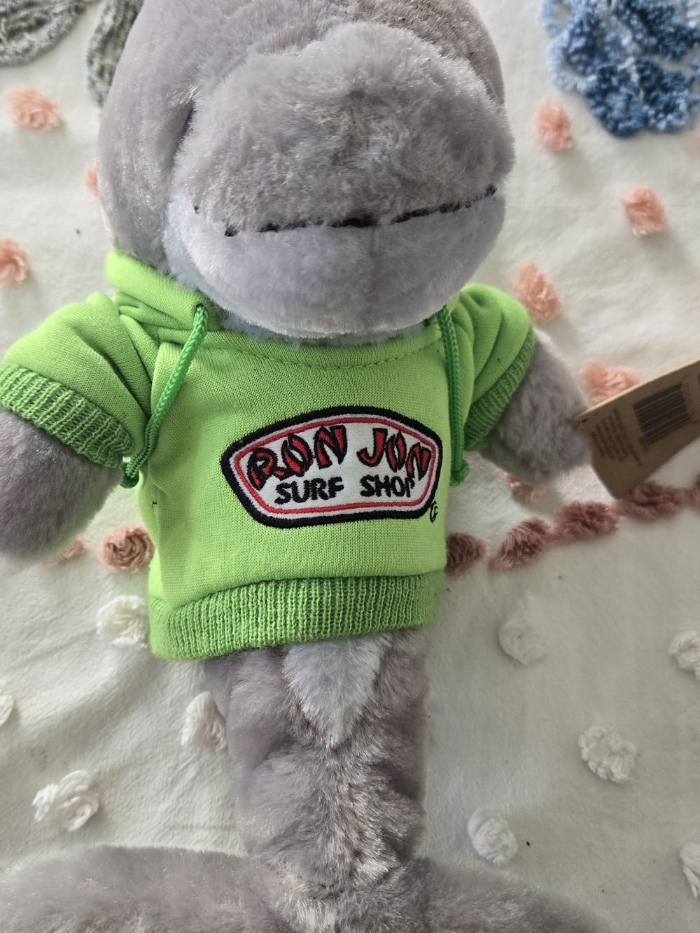 Ron Jon Lime Green Plush Manatee with  Crewneck Sweatshirt with Surf Shop Patch